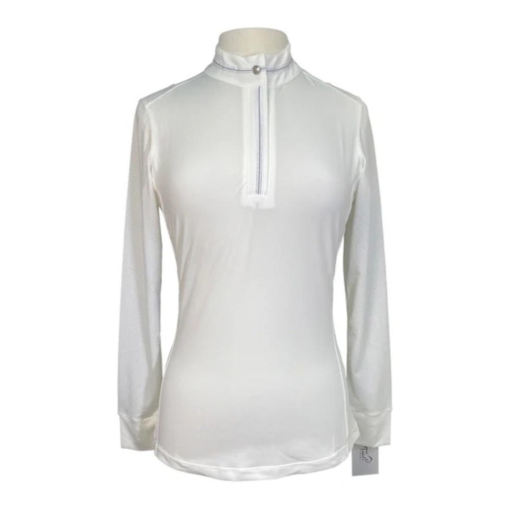 Chestnut Bay Equestrian Apparel 'SkyCool' Long Sleeve Show Shirt in White NWT Lg
